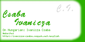 csaba ivanicza business card